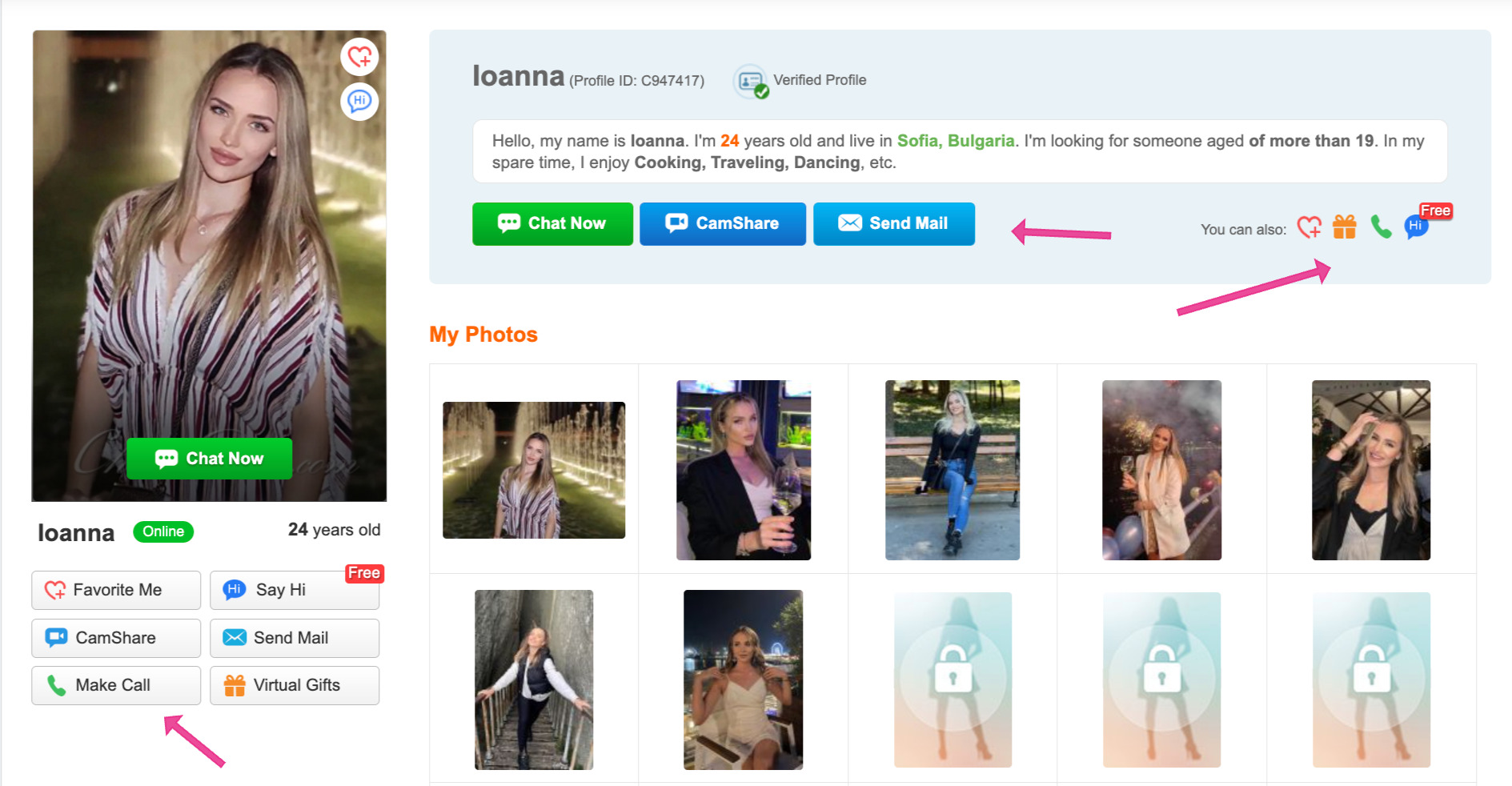 communication options on UkraineBrides4you