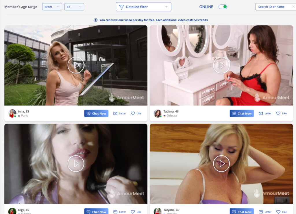 Watch videos on AmourMeet