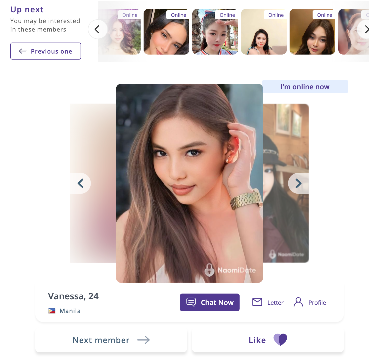 Like feature on NaomiDate